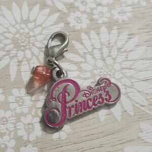 Disney Silver Princess Pink Zipper Pull On Charm